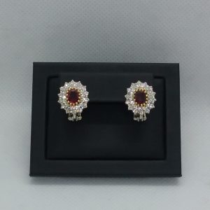 Boucles d’oreilles rubis diamants