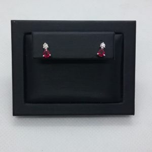 Boucles d’oreilles rubis diamants