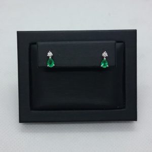 Boucles d’oreilles émeraudes diamants