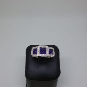 Bague saphirs diamants