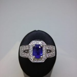 Bague saphir diamants