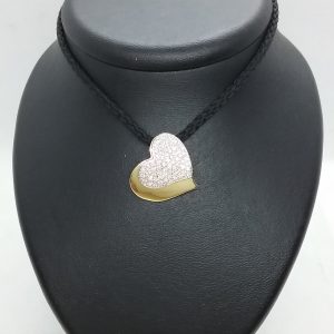 Pendentif coeur diamants