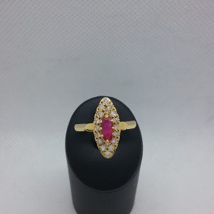 Bague marquise rubis