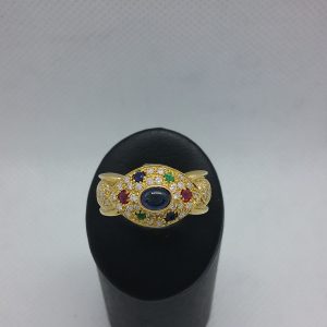 Bague saphirs rubis émeraudes