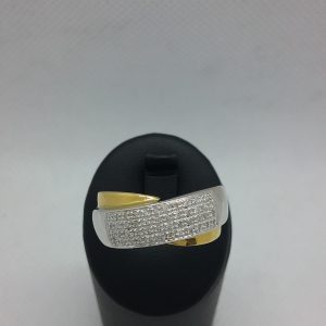 Bague bicolore pavée