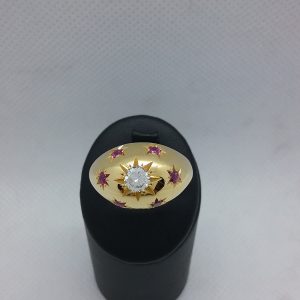 Bague jonc diamant rubis