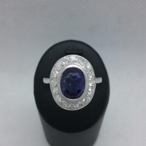 Bague saphir diamants