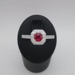Bague rubis diamants