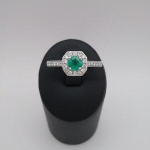 Bague émeraude diamants