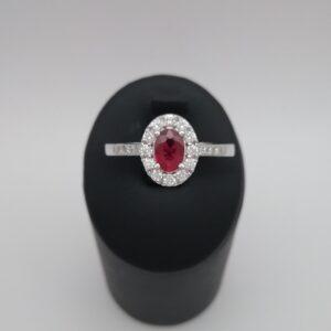 Bague rubis diamants