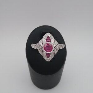 Bague rubis diamant