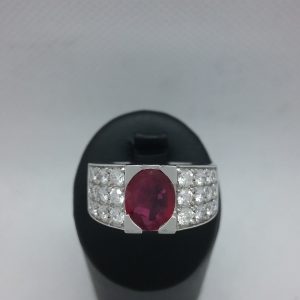 Bague rubis diamants