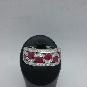 Bague rubis diamants
