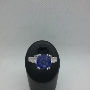 Bague saphir diamants