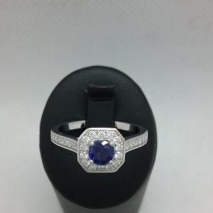 Bague saphir diamants