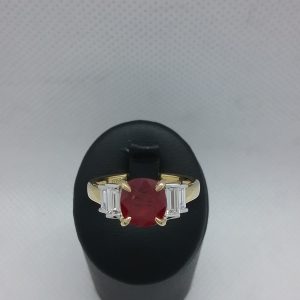 Bague rubis diamants
