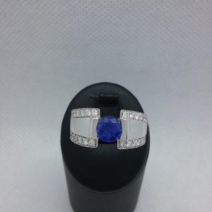 Bague saphir diamants