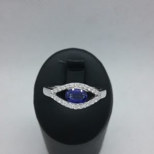 Bague saphir diamants