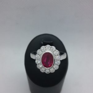 Bague rubis diamants
