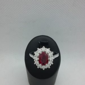 Bague rubis diamants