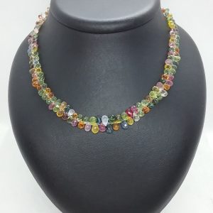 Collier saphirs multicolores