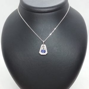 Pendentif saphir diamants