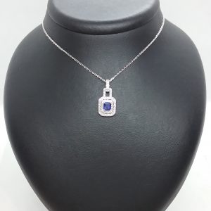 Pendentif saphir diamants