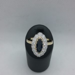 Bague saphir diamants