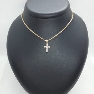 Pendentif croix diamants