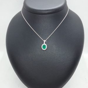 Pendentif émeraude diamants