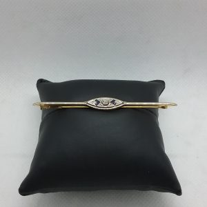 Broche barrette saphirs diamants