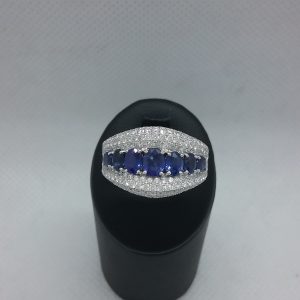 Bague saphirs diamants