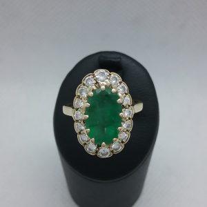 Bague émeraude diamants