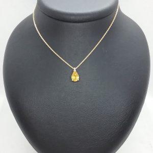 Collier pendentif saphir jaune