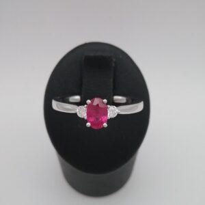 Bague rubis diamants