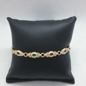 Bracelet saphirs rubis émeraudes