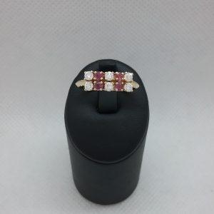 Bague rubis diamants