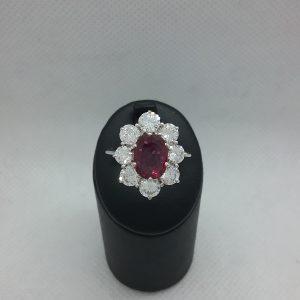 Bague rubis diamants