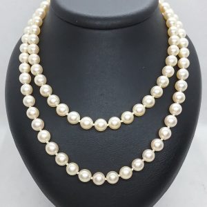 Collier double rang perles de culture