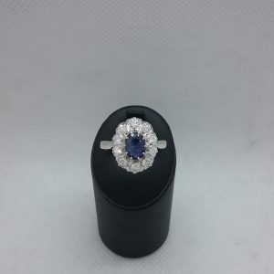 Bague saphir diamants