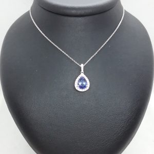 Pendentif saphir diamants