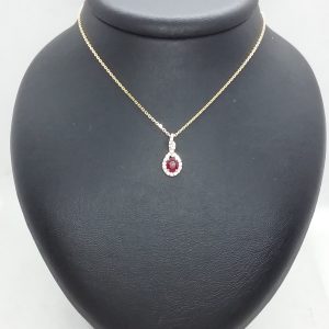Pendentif rubis diamants