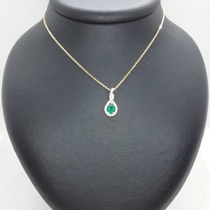 Pendentif émeraude diamants