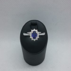 Bague saphir diamants