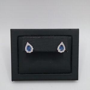 Boucles d'oreilles saphirs diamants