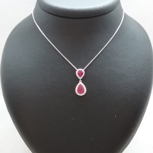 Collier rubis diamants