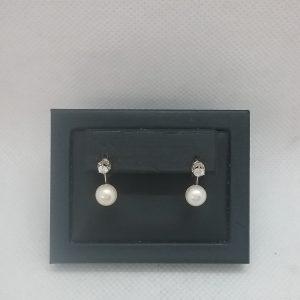Boucles d'oreilles perles et diamant