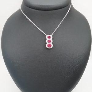 Pendentif rubis diamants