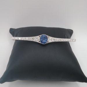 Broche saphir diamants