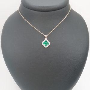 Collier émeraudes diamants